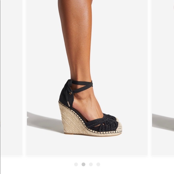 Nib Connie Wedge in black & cream closed toe Sz 10 - Picture 3 of 5